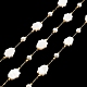 Mano de hamsa de concha natural y cadenas de eslabones redondos CHS-G028-06G-1
