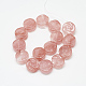 Carved Cherry Quartz Glass Beads Strands G-T122-07E-2