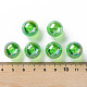 透明なアクリルビーズ  ABカラーメッキ  ラウンド  芝生の緑  16x15mm  穴：2.8mm  約220個/500g MACR-S370-B16mm-734-4