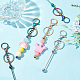 Pandahall Elite 5 Stück 5-Stil-Metallstab-Perlen-Schlüsselanhänger für die Schmuckherstellung KEYC-PH0001-96-4