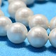 Redondo shell hebras de abalorios de perlas X-BSHE-L011-4mm-A013A-4