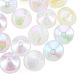 Rainbow Iridescent Plating Acrylic Beads OACR-N010-056-1