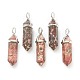 Natural Red Agate Pendants G-M378-01P-A22-1