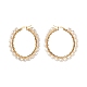 Natural Pearl Beads Brass Hoop Earrings EJEW-JE04565-9