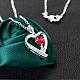 Silver Plated Brass Cubic Zirconia Heart Pendant Necklaces NJEW-BB02981-B-3