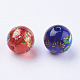 Flower Picture Printed Glass Beads GLAA-E399-12mm-2