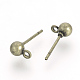 Accessoires de puces d'oreilles en fer de boule KK-R071-09AB-2