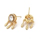Rack Plating Brass Micro Pave Cubic Zirconia Stud Earring for Women EJEW-C057-10G-2