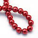 Baking Painted Pearlized Glass Pearl Round Bead Strands X-HY-Q003-14mm-51-4
