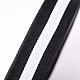 グログランリボン  フラットポリエステルバンド  ウェビング衣類縫製アクセサリー  縞模様  ブラック  1インチ（25mm）x0.5mm EC-WH0003-14A-2