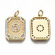 Brass Micro Pave Clear Cubic Zirconia Pendants KK-S356-234O-G-NF-2
