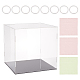 Cajas de exhibición de minifiguras acrílicas transparentes rectangulares con base negra ODIS-WH0030-50B-1