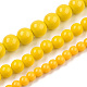 Chapelets de perles en verre opaque de couleur unie GLAA-T032-P4mm-08-4