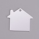 Алюминиевые подвески, штамповка пустой метки, дом, серебряные, 35x38.5x1 мм, отверстие : 3 мм