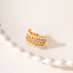 Anneaux en laiton creux avec perles d'imitation abs pour femmes OP9708-4-4