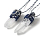 Colliers pendentif en cristal de quartz naturel bullet pour femmes NJEW-G045-01-4