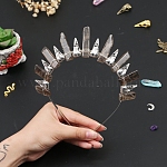 Diademas de cuarzo ahumado natural, accesorios para el cabello para mujeres niñas, 185x155x15mm