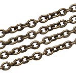 PandaHall 5 Yard Brass Cable Chain Twisted Cross Necklaces Width 1.5mm for Jewelry Making Chain, Antique Bronze