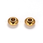Flat Round Ion Plating(IP) 304 Stainless Steel Spacer Beads, Golden, 6x3mm, Hole: 2mm