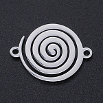 201 Stainless Steel Links connectors, Laser Cut, Vortex, Stainless Steel Color, 14x18x1mm, Hole: 1.4mm