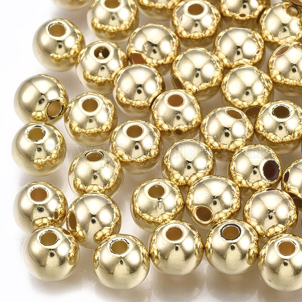 Bright Gold Plastic CCB Beads for Saree Tassels, Jewelry Making, and Embroidery (50g Pack)