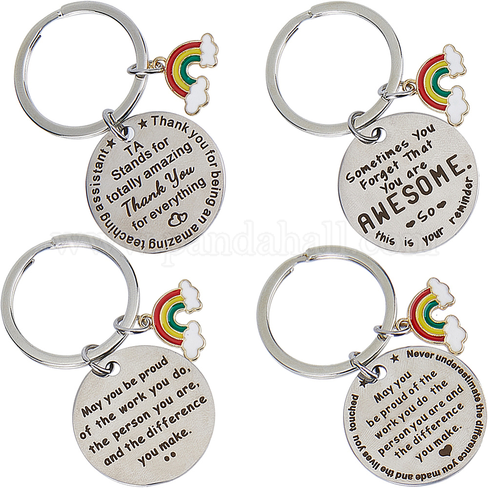 Wholesale GORGECRAFT 4 Styles Teacher's Day Gift Keychain Stainless ...