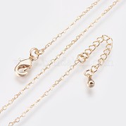 Long-Lasting Plated Brass Heart Link Chains Necklaces NJEW-K112-02G-NF