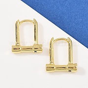 Серьги-кольца из латуни с микропаве из кубического циркония EJEW-B146-01G