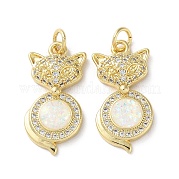Латунные микропаве прозрачные подвески с фианитом KK-C045-12G