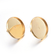 Плоские круглые серьги-гвоздики из нержавеющей стали 304 STAS-I323-18mm-G01