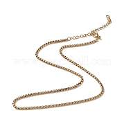 Ion Plating(IP) 304 Stainless Steel Box Chain Necklace for Men Women NJEW-K245-020A