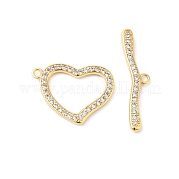 Brass Micro Pave Clear Cubic Zirconia Toggle Clasps KK-P234-79G