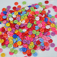 Lucid Round 2-Hole Shirt Button, Resin Button, Clear, About 20mm in Diameter, Hole: 1.5mm, About 200pcs/bag Resin Flat Round Clear