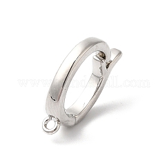 Bails de pendentif de raccourcisseur en laiton, bails articulés, Sans cadmium & sans nickel & sans plomb, avec boucle, platine, 15x2.5x10mm, Trou: 1mm