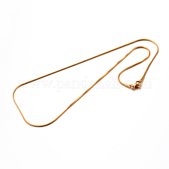 Collares de cadena de serpiente de acero inoxidable 304 con revestimiento al vacío de PVD, Plateado de larga duración, dorado, 17.7 pulgada (45 cm), 0.9mm