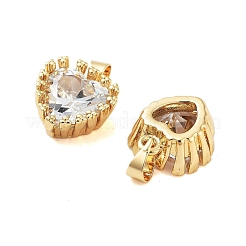 Placage de rack pendentifs en zircone cubique clair en laiton&nbsp;KK-S379-05G
