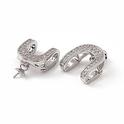 Messing Micro Pave klare Zirkonia Falte über Verschlüsse&nbsp;KK-K271-03P