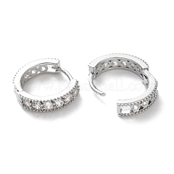 Orecchini a cerchio in ottone con zirconi cubici chiari micro pavè&nbsp;EJEW-C121-07P