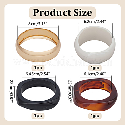 4 Stück 4 Stile Acryl-Armreifen&nbsp;BJEW-HY0002-69