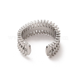 Anelli polsini aperti in ottone con micro pavé di zirconi cubici&nbsp;RJEW-R146-13A-P