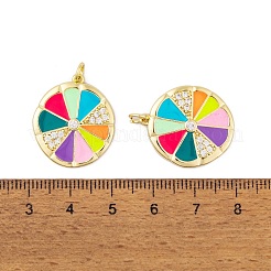 Pendentifs avec zircon cubiques à micro-pavés en laiton&nbsp;KK-E108-15G