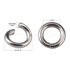 Anneaux ouverts en acier inoxydable 304 résistant au ternissement&nbsp;STAS-Q186-02-4x0.8mm