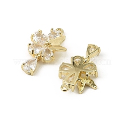 Pendentifs avec zircon cubiques à micro-pavés en laiton&nbsp;KK-C107-01G