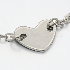 Cuore braccialetti di collegamento in acciaio inox&nbsp;BJEW-JB01750