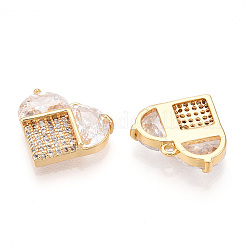 Messingpflaster klare Zirkonia Charms&nbsp;KK-N254-168G