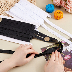 9.6~10 Yards 2 Farben Polyester-Verschlüsse Knopfbänder für DIY Näharbeiten&nbsp;FIND-GA0003-97B