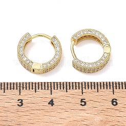 Pendientes de aro de circonita cúbica con micro pavé de latón para mujer&nbsp;EJEW-A167-19G-02