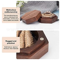 Sechseckige Fingerringboxen aus Holz&nbsp;CON-WH0085-66