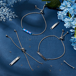 10 Stück verstellbarer Schieber aus Edelstahl 304 zur Herstellung von Armbändern&nbsp;DIY-SC0026-30B