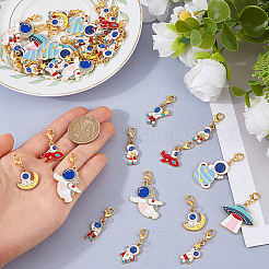40 pendentif décoratif en alliage émaillé de 10 styles&nbsp;HJEW-FH00292